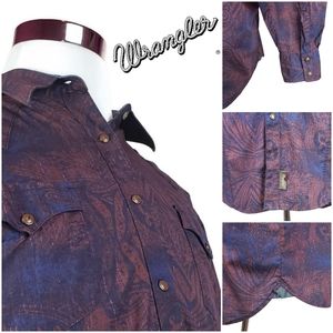 Wrangler Men Sz XL Cowboy Western Paisley Shirt